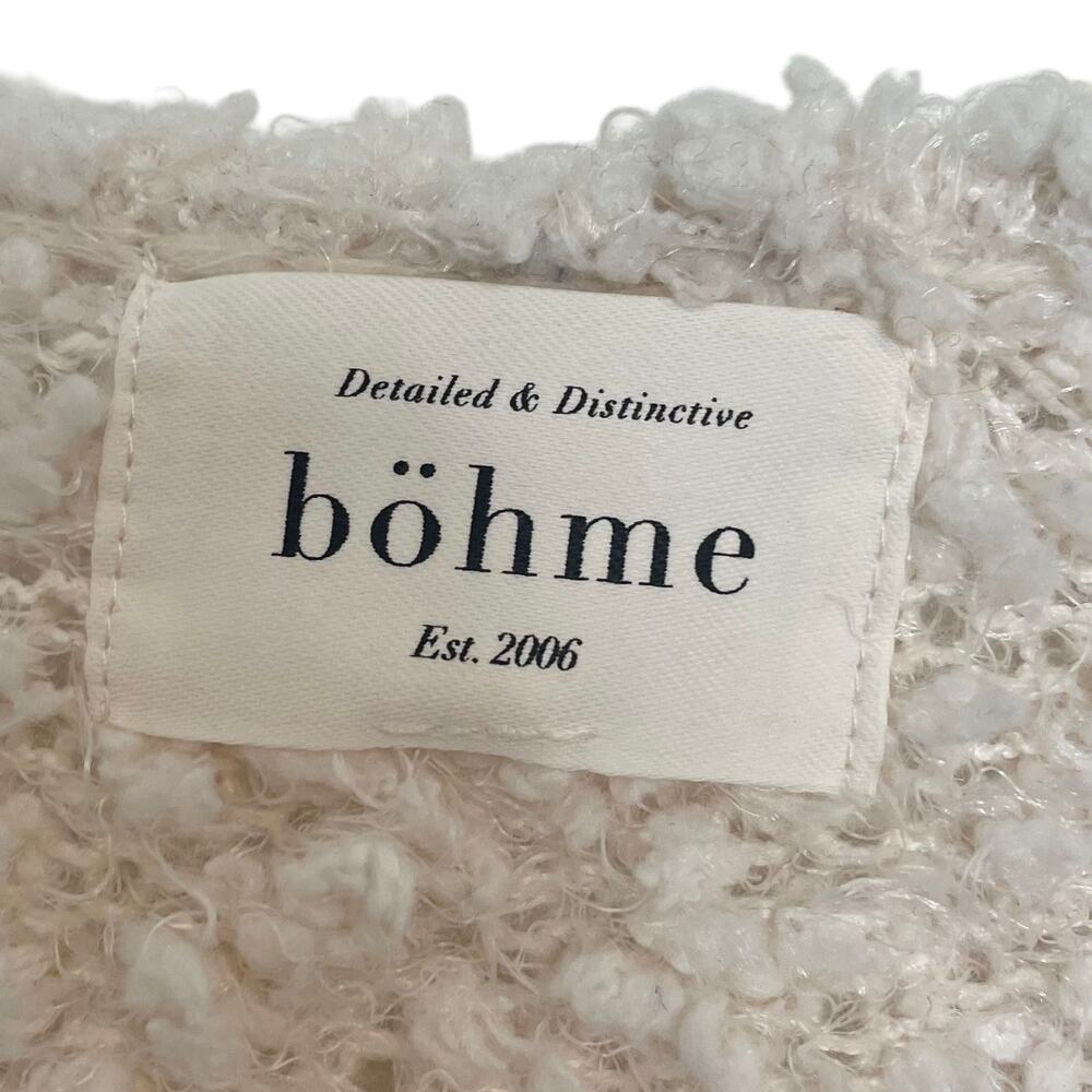 Bohme Plush Colorblock Long Sleeve Open Front  Cardigan Cream Tan Womens Size XS - Picture 8 of 11